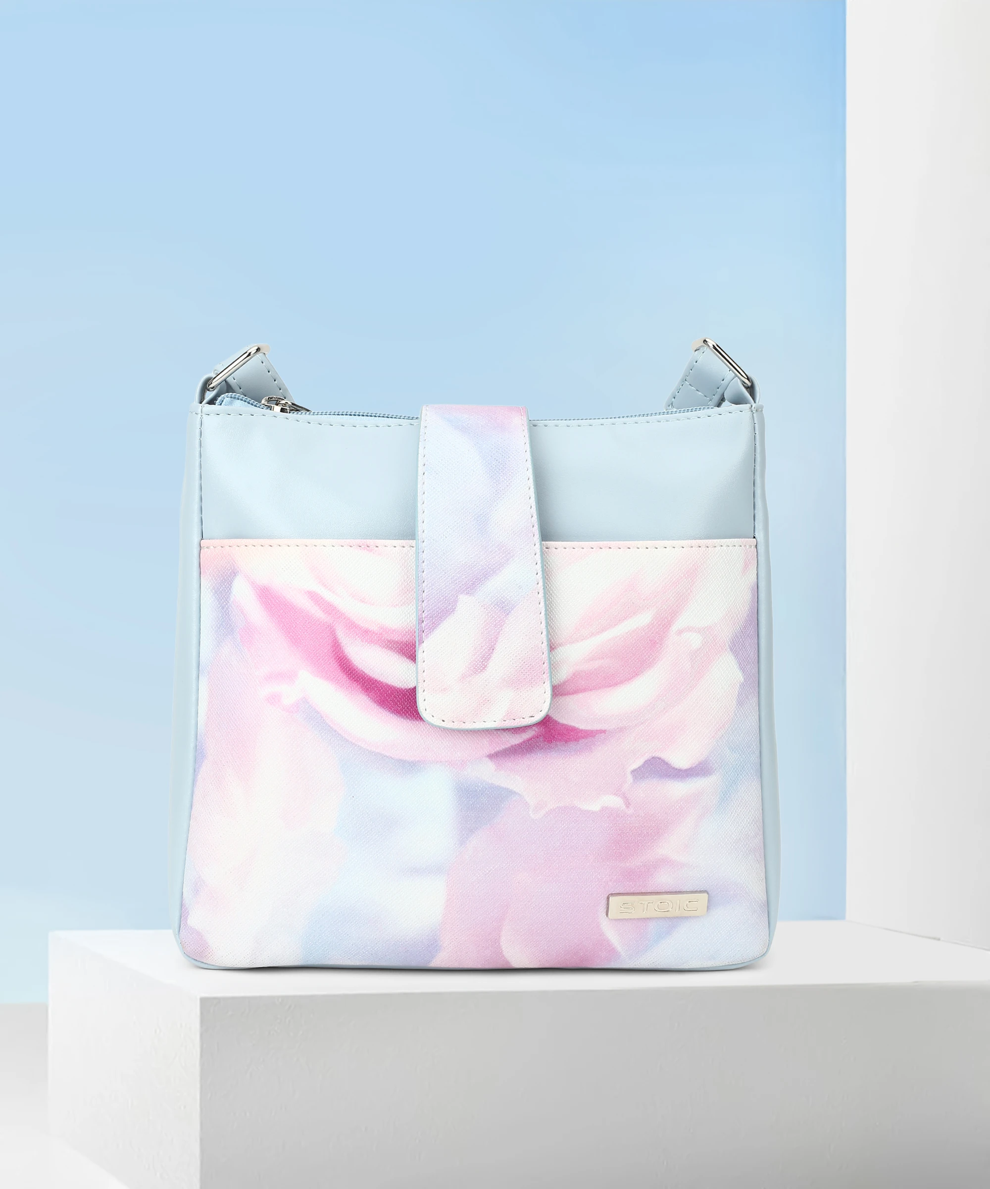 STOIC Blue Sling Bag Women Pu leather Single Compartment